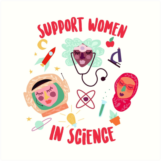 Women in Science Art by https://www.redbubble.com/people/DesignLagartija - available for purchase following this link to her Redbubble site